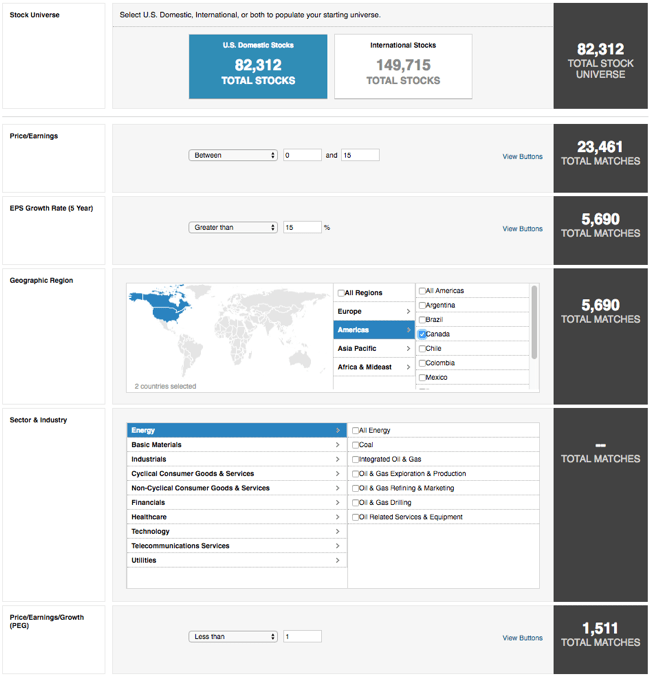 Reuters Stock Screener